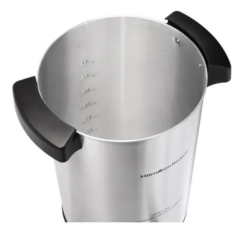 Cafetera Hamilton Beach Gran Capacidad 45 Tazas Color Aluminio Acero Inoxidable GRADO C