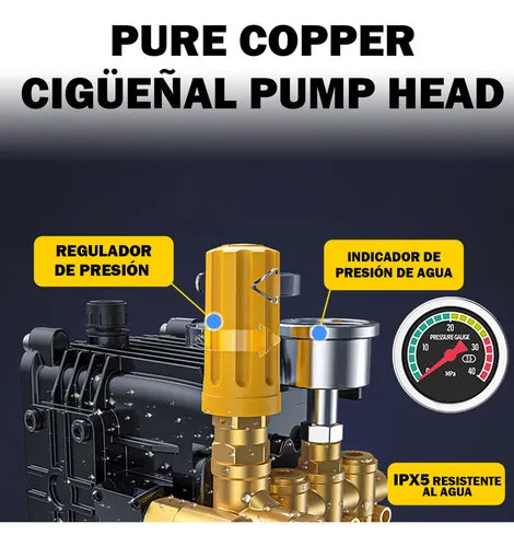 Hidrolavadora Eléctrica Kp580 3000w Con Motor De Inducción Totalmente De Cobre, Hidrolavadora Con Soporte Para Tubería Y Boquilla Multifuncional GRADO B