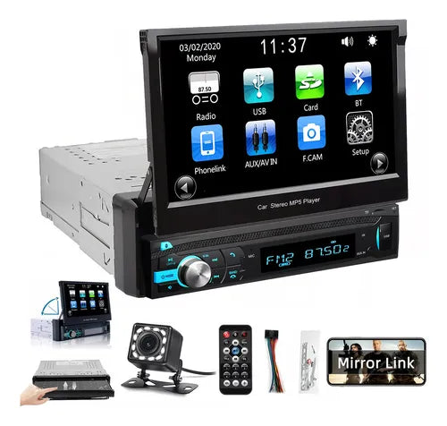 Autoestereo Mirror Link 1din Mp5 De 7 in RetrActilmascamera