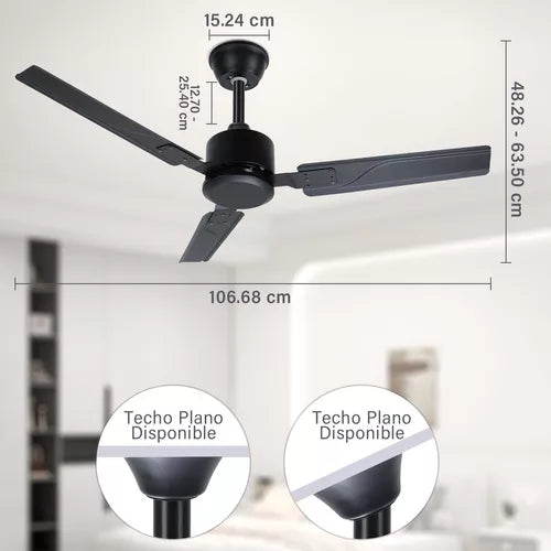 ventilador de techo con 3aspas de metal 42  de diã¡metro 127v 2038 Grado B