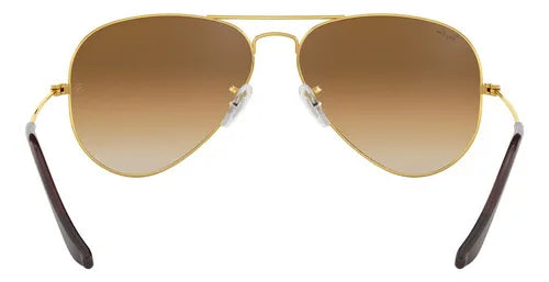 lente solar ray-ban aviator gradien montura de metal unisex color de la lente marrón color del armazón dorado diseño degradada 6879 Grado A