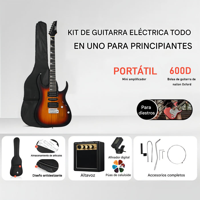 GUITARRA ELÉCTRICA CON AMPLIFICADOR Y ACCESORIOS 38.4 PULGA GRADO B
