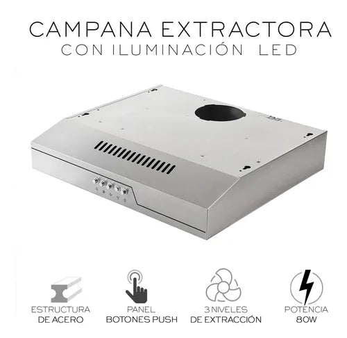 Campana Cocina Extractora Purificadora Acero 50 Cm Bazaru Grado B