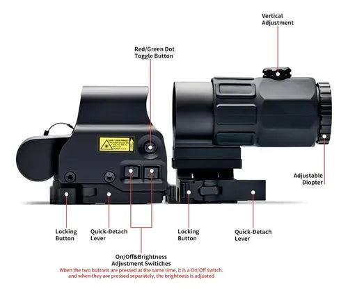 Mira Tactica Holografica Hibrida Eotech 558 Con Lupa G45 5x GRADO B