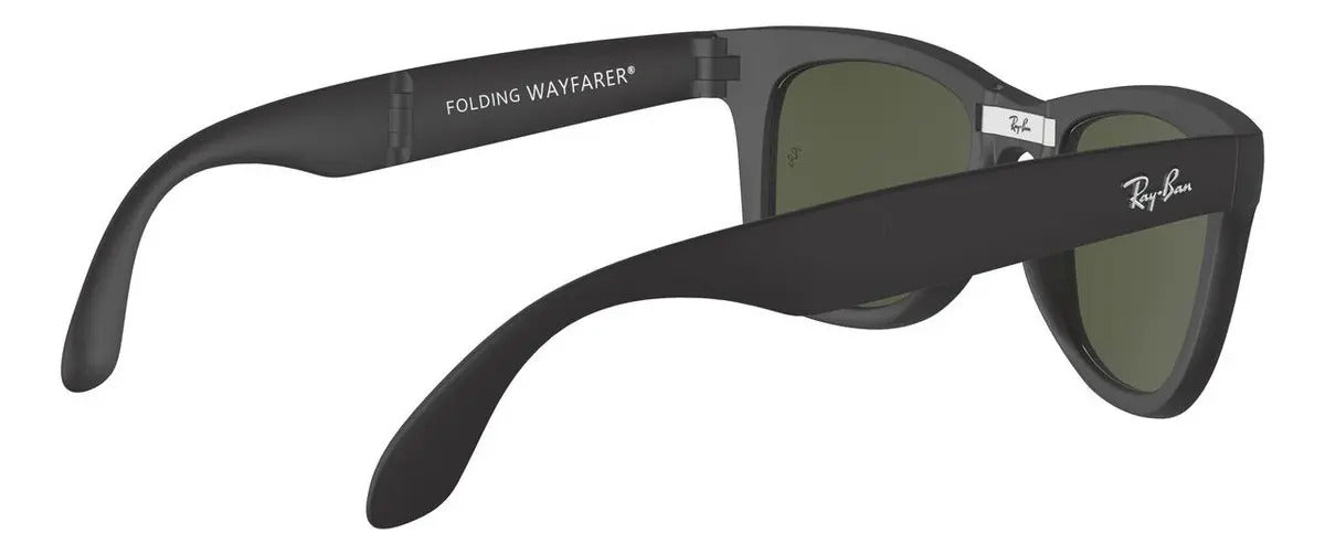 ARM. SOLAR RAY-BAN FOLDING WAYFARER 0RB4105 HOMBRE PROT UV COLOR 601S COLOR DE LA LENTE VERDE COLOR DE LA VARILLA NEGRO COLOR DEL ARMAZÓN NEGRO DISEÑO PROTECCIÓN UV GREEN MATTE BLACK GRADO A