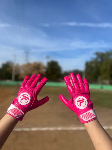 GUANTELETAS DE BATEO BEISBOL FELTER ROSAS GUANTES ADULTO COLOR ROSA CHICLE TALLA S GRADO B