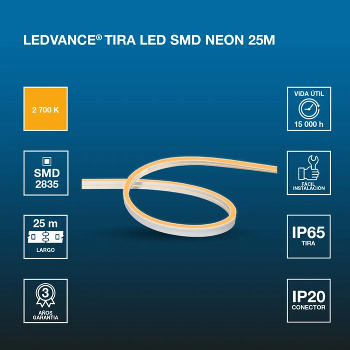 TIRA LED LEDVANCE 2835 25M ELIMINADOR 93149 BLANCO CÁLIDO GRADO A