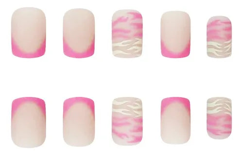 uñas postizas cute nails press on nails a, 24 piezas cutenailsa04