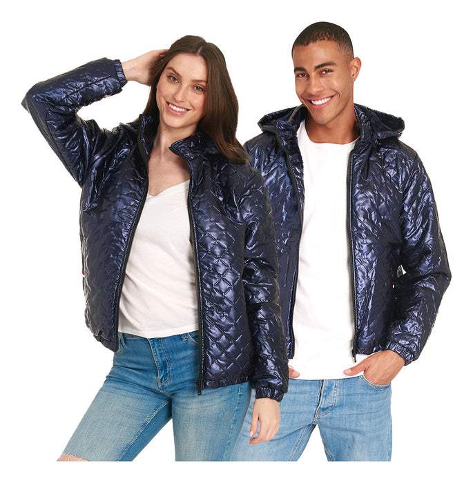 Chamarra Moderna Unisex Colección Invierno Thats Hot 2 AZUL METALICO