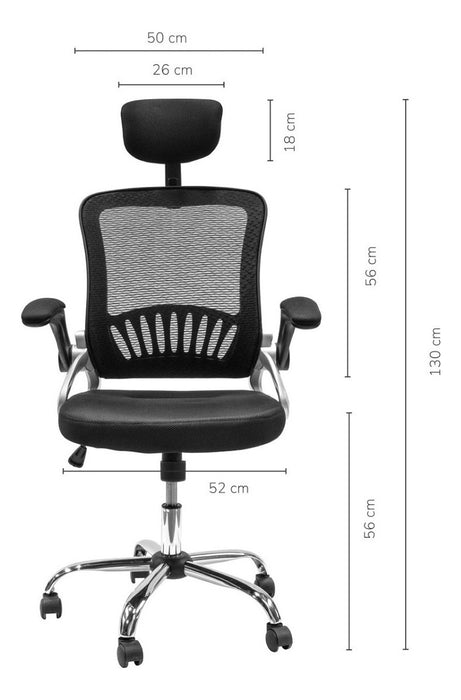 Sillas Para Oficina Top Living Megaplus Ajustable Ergonomica Color Negro Material Del Tapizado Mesh