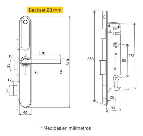 Kit Cerradura Eléctrica Yale Ysd100 2885 Perfil Aluminio