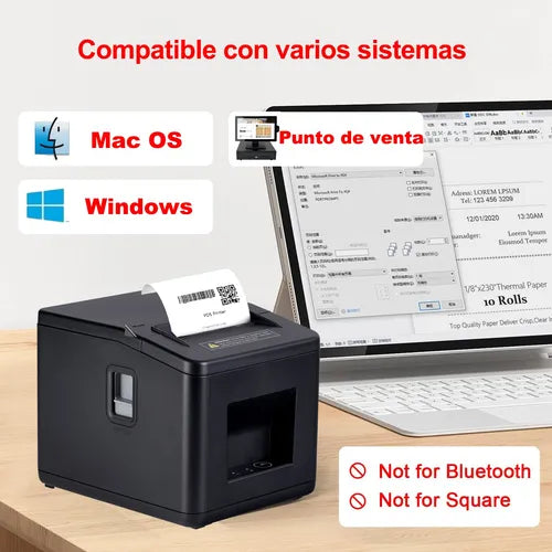 Impresora Térmica De Recibos Pos De 80 Mm, Usb Ethernet+cort