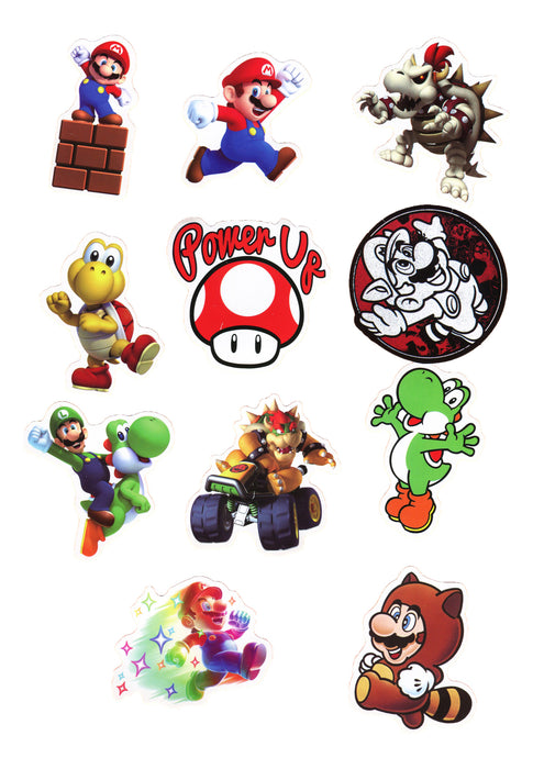 50 calcomanã­as stickers mario bros nintendo contra agua 4160