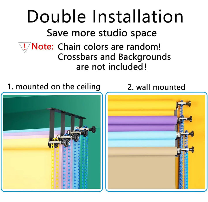 SISTEMA DE SOPORTE DE 6 RODILLOS PARA MONTAJE EN PARED FONDO GRADO A