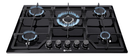 PARRILLA EMPOTRABLE GAS 5 QUEMADORES ACERO | RIGA 5 | FLINE COLOR NEGRO GRADO B - TiendaKomet México