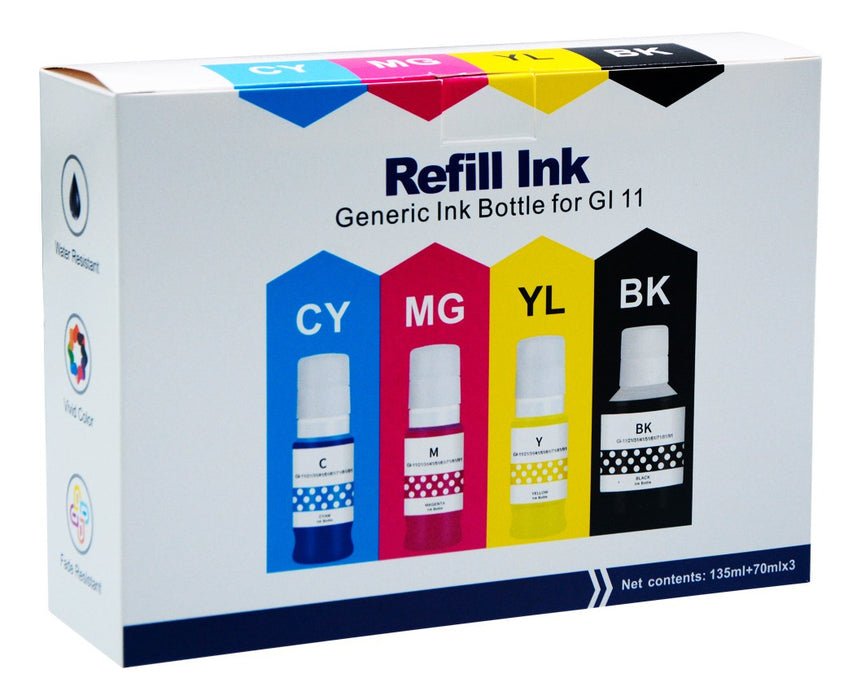 4 Tintas Para Impresoras Canon Gi11 G11 Pixma G2160 G3160 Tinta Cmyk 568