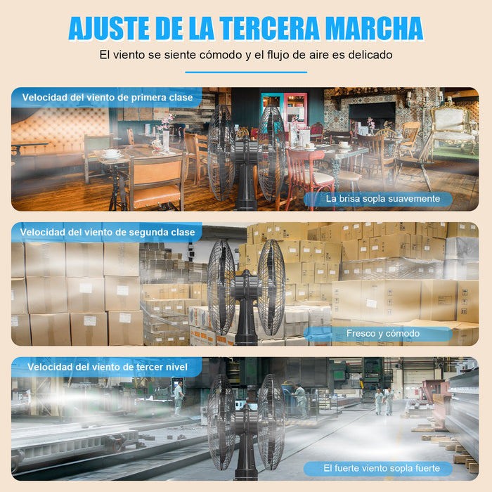Ventilador 18 Inch Pedestal Piso Pared,doble Cabezal 360° GRADO B