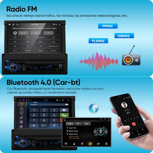 Autoestereo Mirror Link 1din Mp5 De 7 in RetrActilmascamera