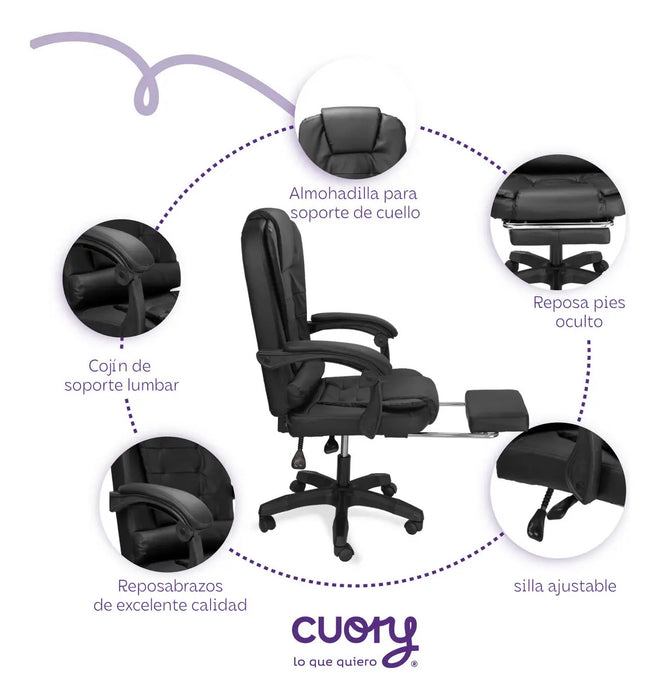 SILLA DE ESCRITORIO SILLA 003 YX-7165 ERGONÓMICA NEGRA GRADO B