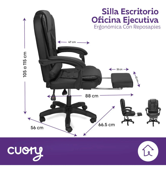 SILLA DE ESCRITORIO SILLA 003 YX-7165 ERGONÓMICA NEGRA GRADO B