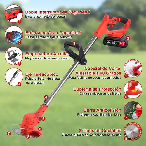 Desbrozadora Eléctrica Inalámbrica Cortadora De Césped GRADO B