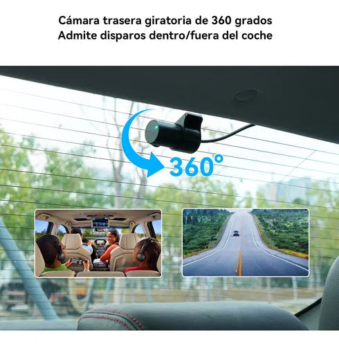 Cámara Para Carro 1296p 2 Pantalla Lente Ajustable Nightvis