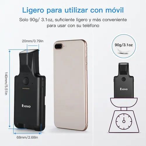 LECTOR DE CODIGO DE BARRAS  EYOYO EY-017 2D NEGRO