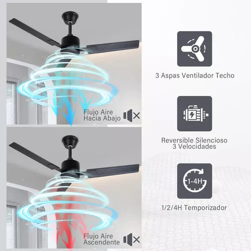 ventilador de techo con 3aspas de metal 42  de diã¡metro 127v 2038 Grado B