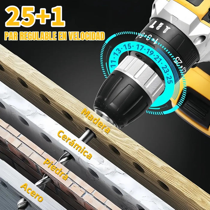 JUEGO DE HERRAMIENTAS PARA TALADRO ELECTRICO 74 PIEZAS GRADO A