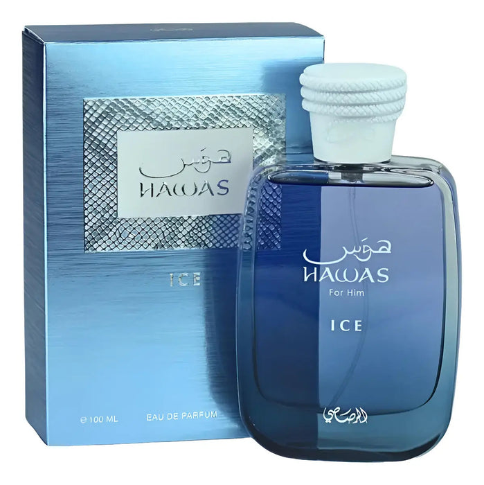 PERFUME RASASI HAWAS ICE EAU DE PARFUM 100ML AROMÁTICO AMADERADO SPRAY PARA HOMBRE GRADO B