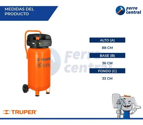 Compresor Libre De Aceite 50 L Truper 13847 Frecuencia 60 Hz GRADO A