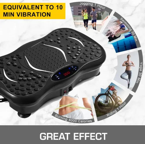 Plataforma Vibratoria Para Adelgazar Con Bandas Máquina Entrenamiento En Casa, Con Altavoz Bluetooth GRADO B