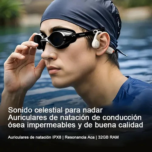 AUDÍFONOS CONDUCCIÓN Ã?SEA XUNDD B010 BLUETOOTH IP68 NATACION NARANJA / 32GB SD