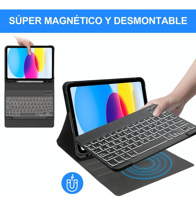 FUNDAS PARA TABLET FUNDA TECLADO LÁPIZ IPAD 9/8 GEN TACTIL