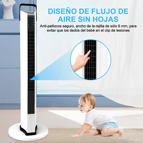 Ventilador De Torre Piso Portátil Con Control Remoto Oficina