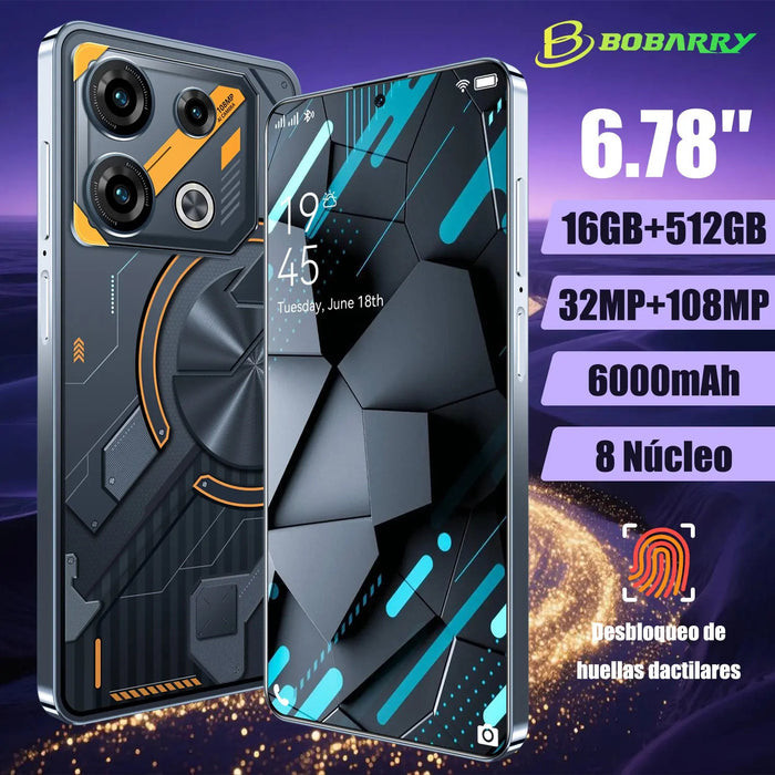EL MÁS BARATO BOBARRY GAMER SMARTPHONE GT10 PRO 6.78''16GB+512GB DIMENSITY 9400 108MP+32MP 6000MAH | 5G+LTE | ANDROID 14 | DUAL SIM+SD | HUELLA+ROSTRO GRADO A