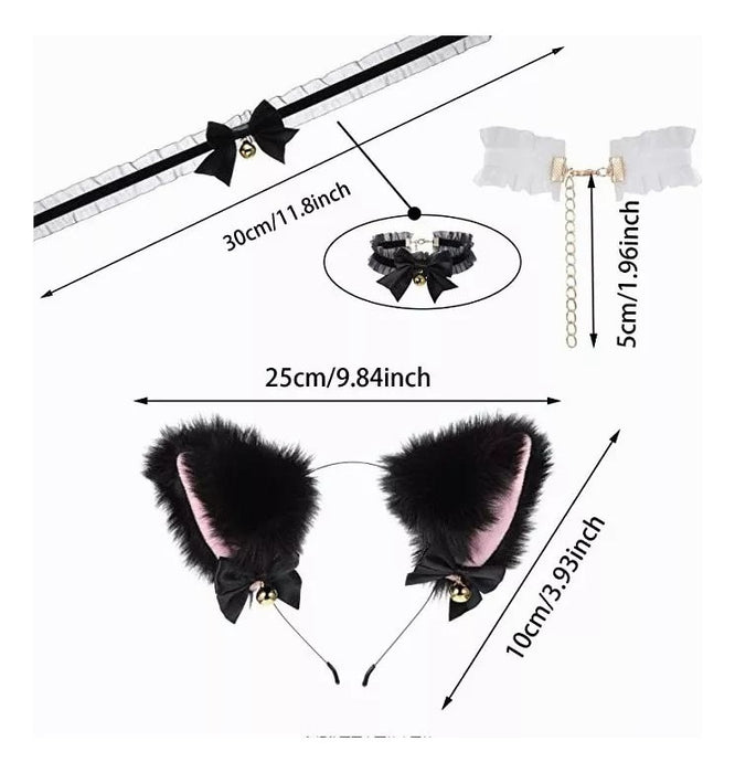 orejas elfo gato diadema+cadena de clavícula set cosplay 5161