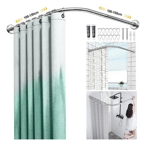 tubo cortinero para baño en escuadra barra de ducha 100-150 cm GRADO B
