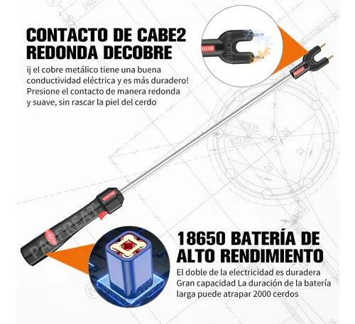 SIVROCK CHICHARRA ARREADORA GANADERA DE 85CM CON 2 BATERIAS GRADO B