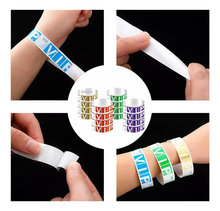 PULSERAS VIP DE PAPEL PARA EVENTOS