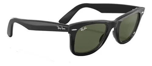 arm. solar ray-ban wayfarer 0rb2140 protección uv 1 color 901 color de la lente verde color de la varilla negro color del armazón negro 6961 Grado A