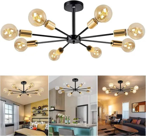 Lámpara De Techo Moderna Sputnik De 8 Luces Para Dormitorio GRADO B