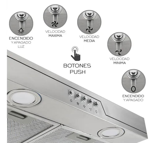 Campana Cocina Extractora Purificadora Acero 50 Cm Bazaru Grado B