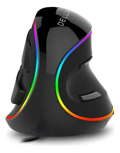 Mouse vertical Delux Ergonomic Series M618Plus RGB black GRADO B