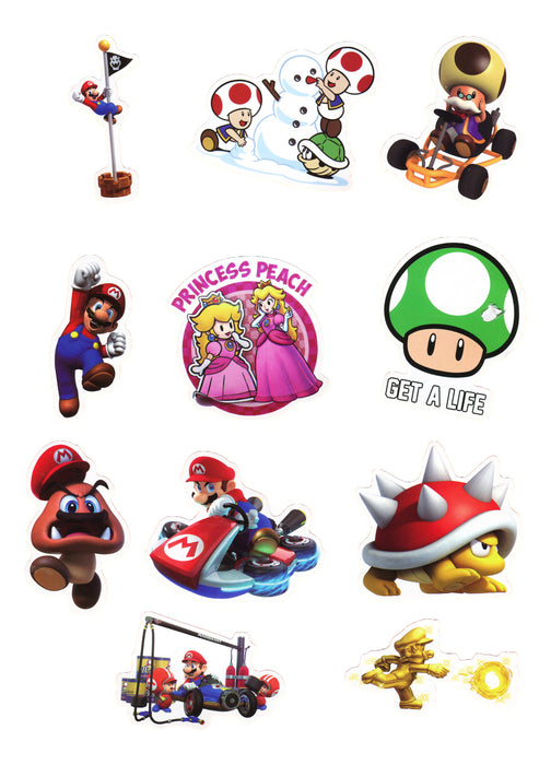 50 calcomanã­as stickers mario bros nintendo contra agua 4160