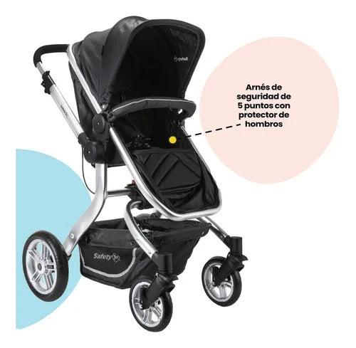 Carriola Sistema De Viaje Safety 1st Legacy Negro Color Del Chasis Plateado GRADO B