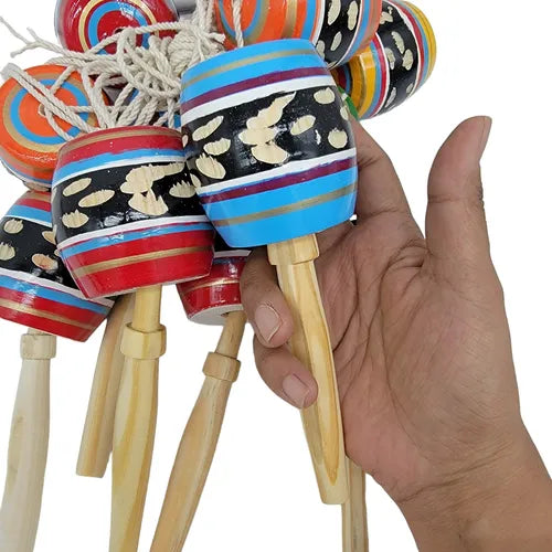 SET 12 BALEROS JUGUETE MEXICANO ARTESANAL MADERA FIESTAS