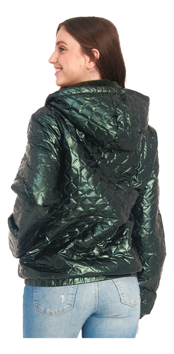 Chamarra Moderna Unisex Colección Invierno Thats Hot 2 VERDE METALICO