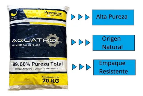 Sal en Pellet para Filtro de Agua Aquatrol – 20 kg CALIDAD PREMIUM GRADO B