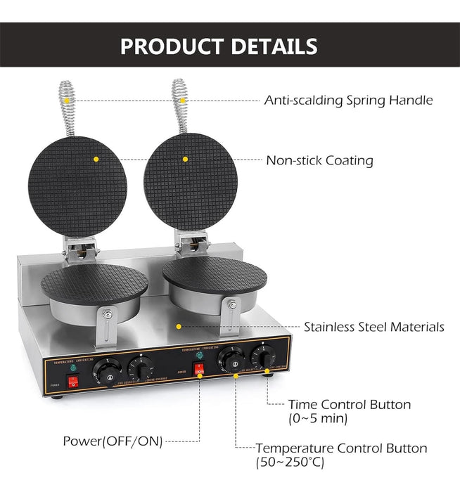 MÁQUINA DE CONOS DE HELADO CON MARQUESITAS DOBLE GRADO B - TiendaKomet México
